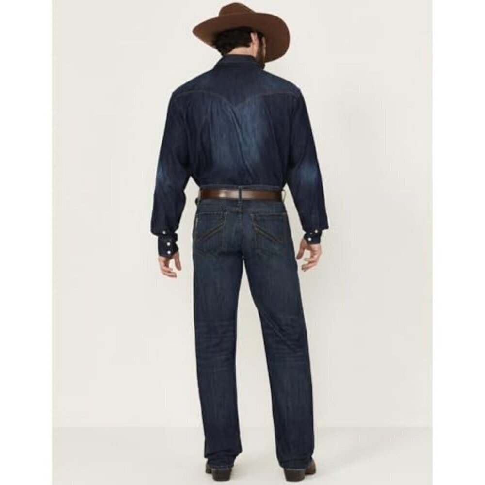 Cinch Men's Grant Mid Rise Relaxed Fit Bootcut Jeans Dark Wash MB30037001